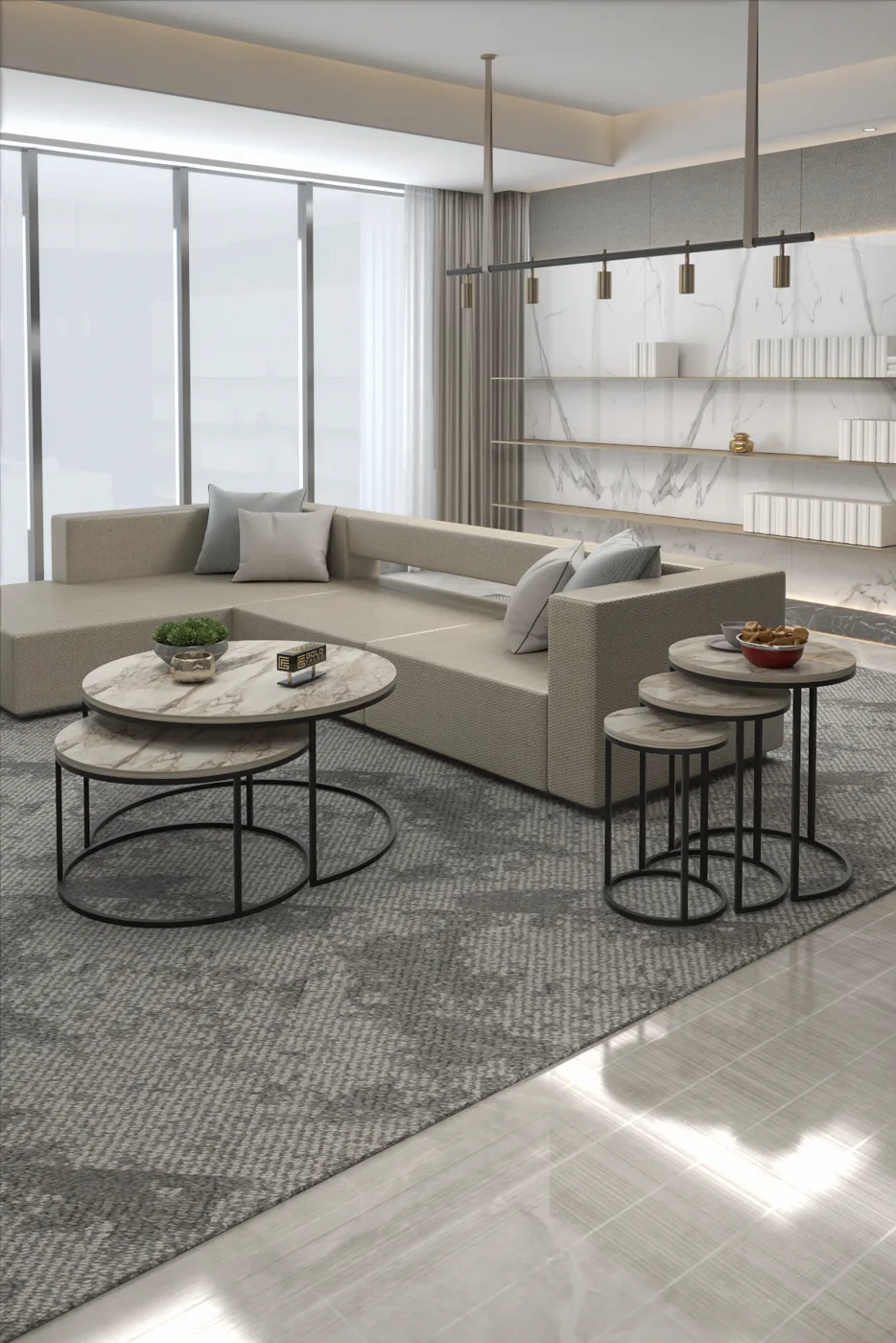 2-Piece Coffee Table and Nesting Table Set C Nesting Efes