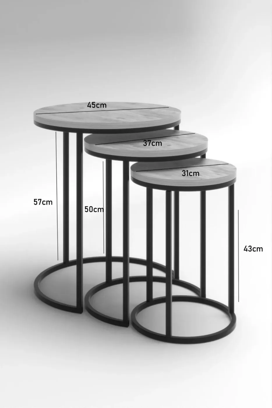 2-Piece Coffee Table and Nesting Table Set C Nesting White