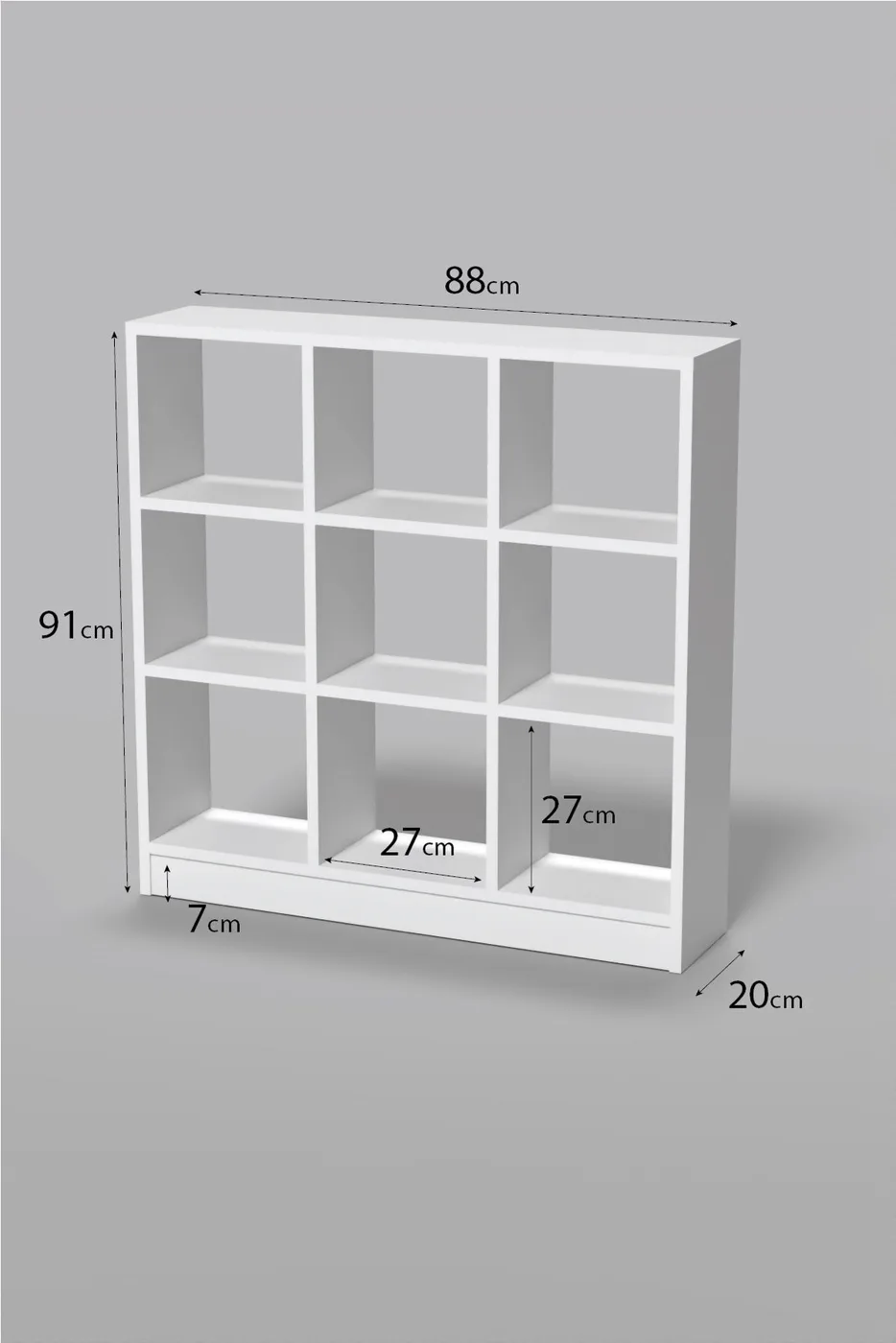9-Compartment Multi-Purpose Bookcase Melamine-faced chipboard White