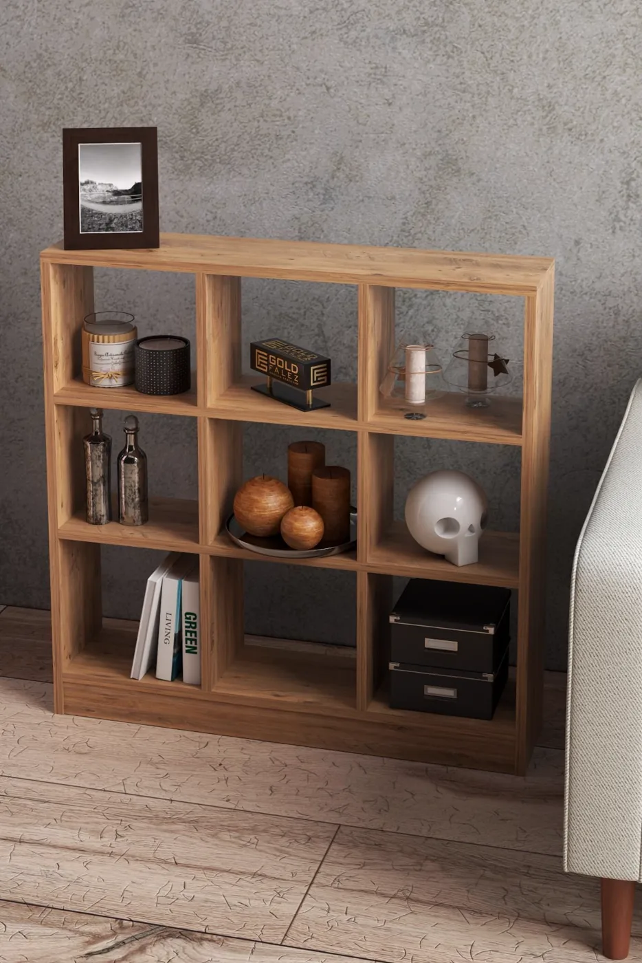 9-Compartment Multi-Purpose Bookcase Melamine-faced chipboard Brown