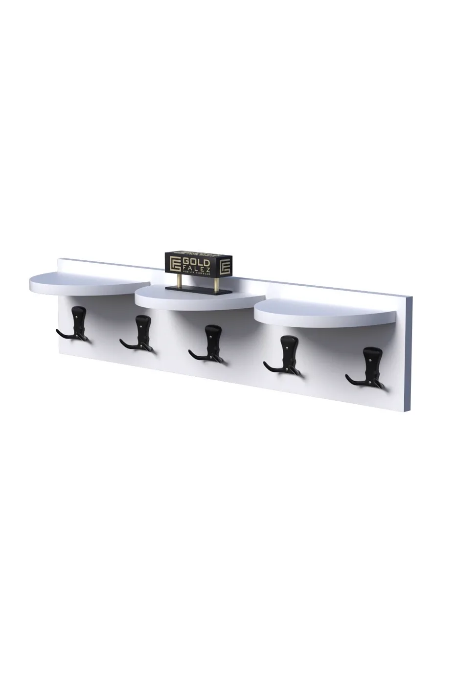 Ilkal 5-Piece Wall Hanger Coat Rack Melamine-faced Chipboard White