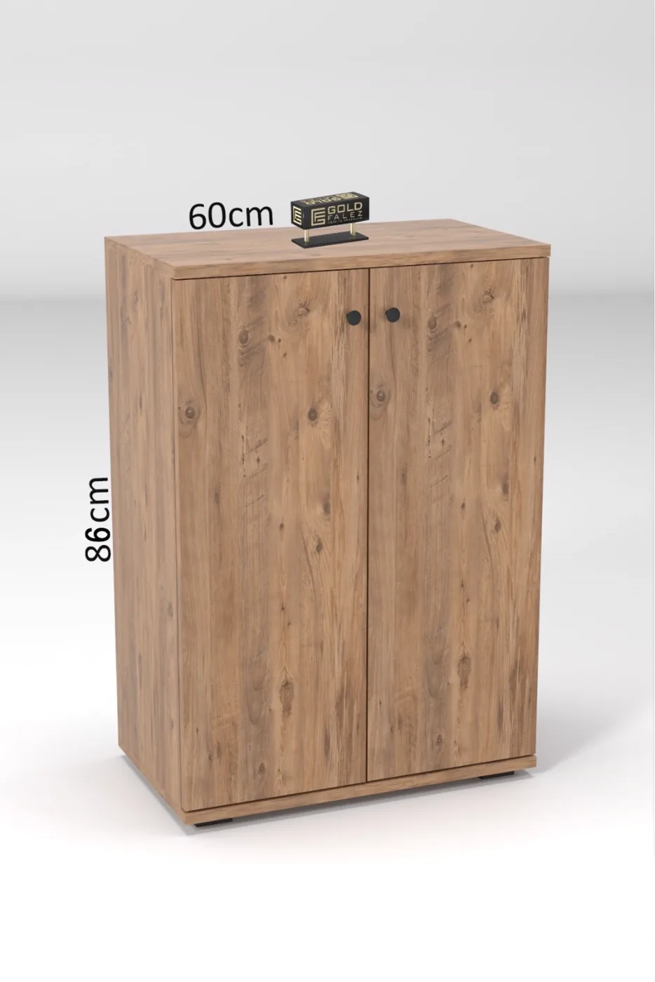 2-Door 5-Compartment Multi-Purpose Shoe Cabinet Walnut