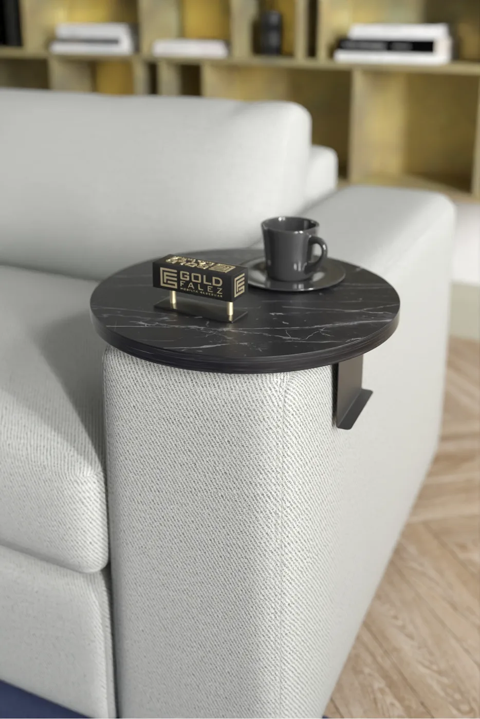 Ilkal Bendir Adjustable Metal Leg Armchair Tray Table, Black