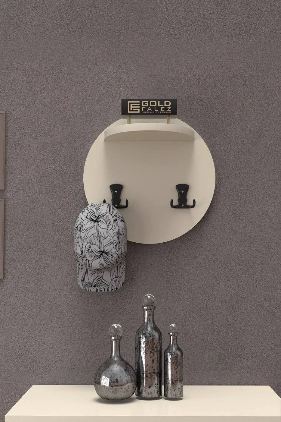 Wall-Mounted Clothes Hanger Coat Rack Cream