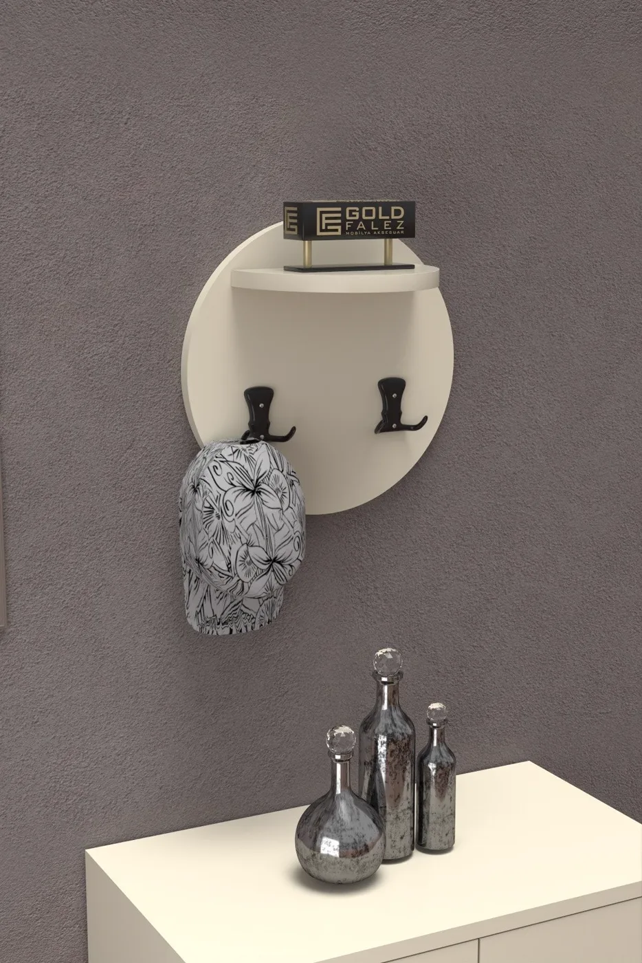 Wall-Mounted Clothes Hanger Coat Rack Cream