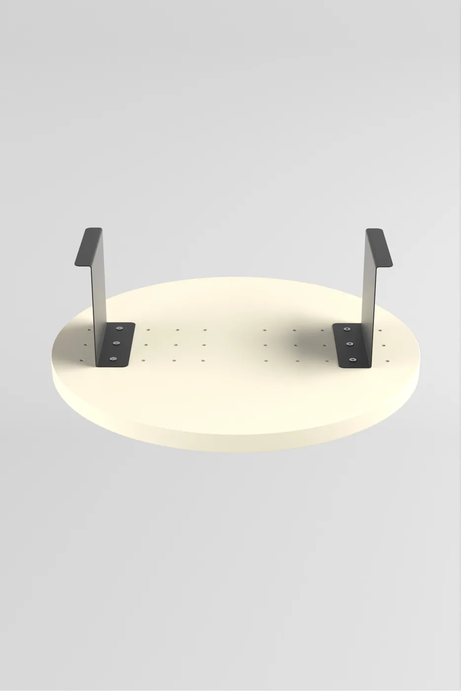 Adjustable Metal Leg Sofa Tray Side Table Cream