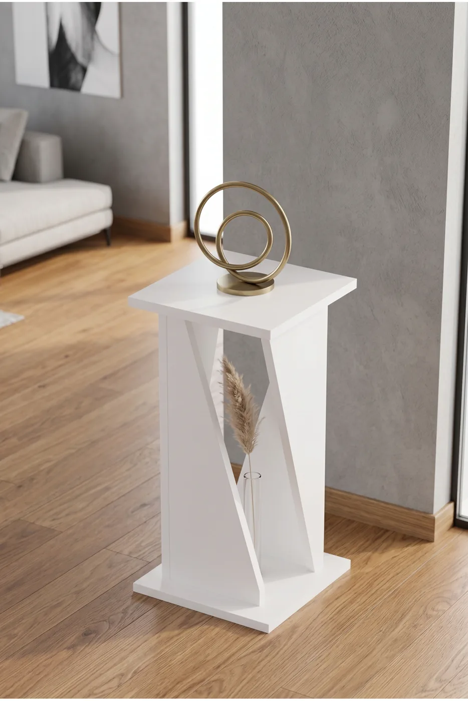 Vision Square Decorative C Side Table Melamine-faced chipboard White