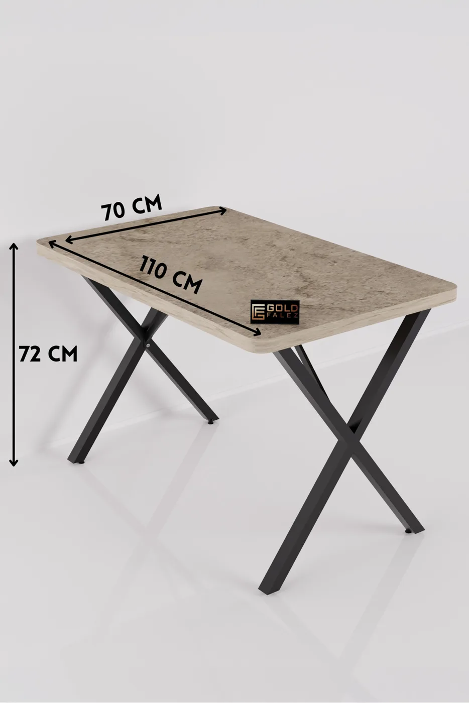 Rectangular Garden and Balcony Dining Table Travertine Beige 110x70
