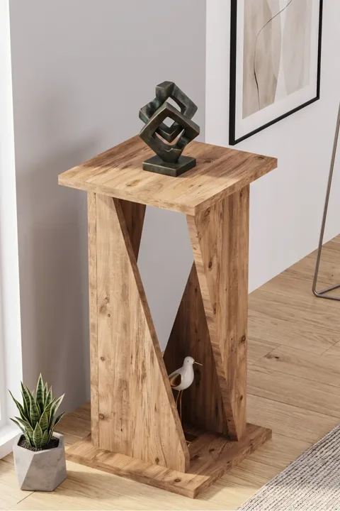 Vision Square Decorative C Side Table Melamine-faced chipboard Atlantic Pine