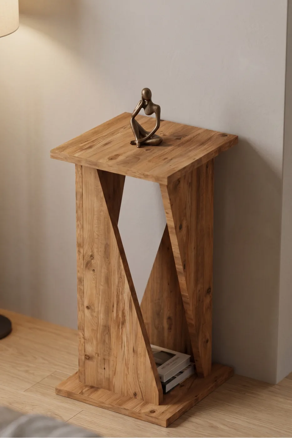 Vision Square Decorative C Side Table Melamine-faced chipboard Atlantic Pine