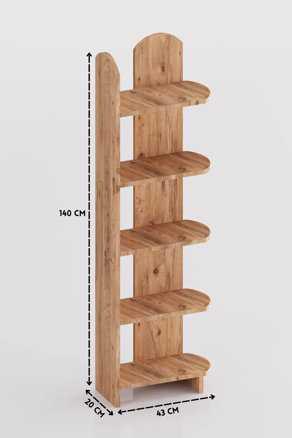 Bookcase 5-Tier Setro Multi-purpose Decorative Shelf Unit Living Room Office Study and Teenager's Room Bookcase 7077 Atlantic Pine