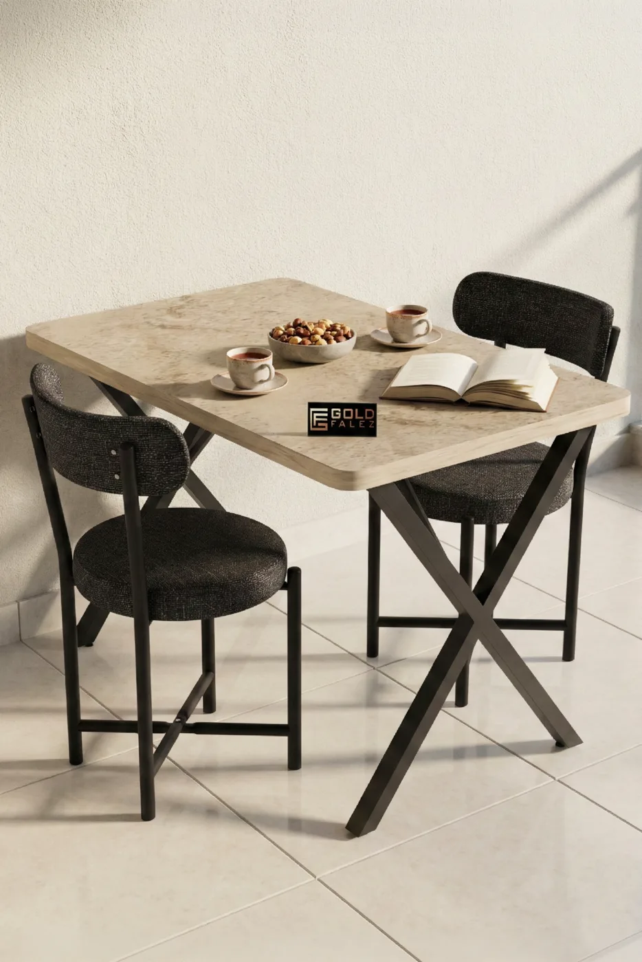 Chair 1 Piece Linen Fabric Metal Legs Modern Kitchen Chair Cafe Balcony Office Teddy 9817 Anthracite