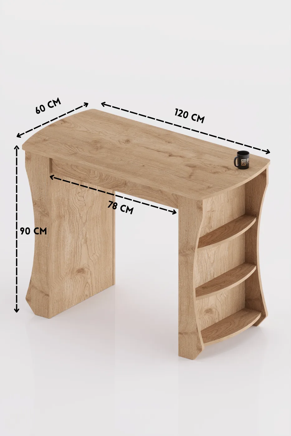 Mutfak Masası Mutfak Adası Ada Masa Bar Masası Kahvaltı Masası Raflı Çok Amaçlı Dolap Modern Masa 120x60 cm 9838 Sepet