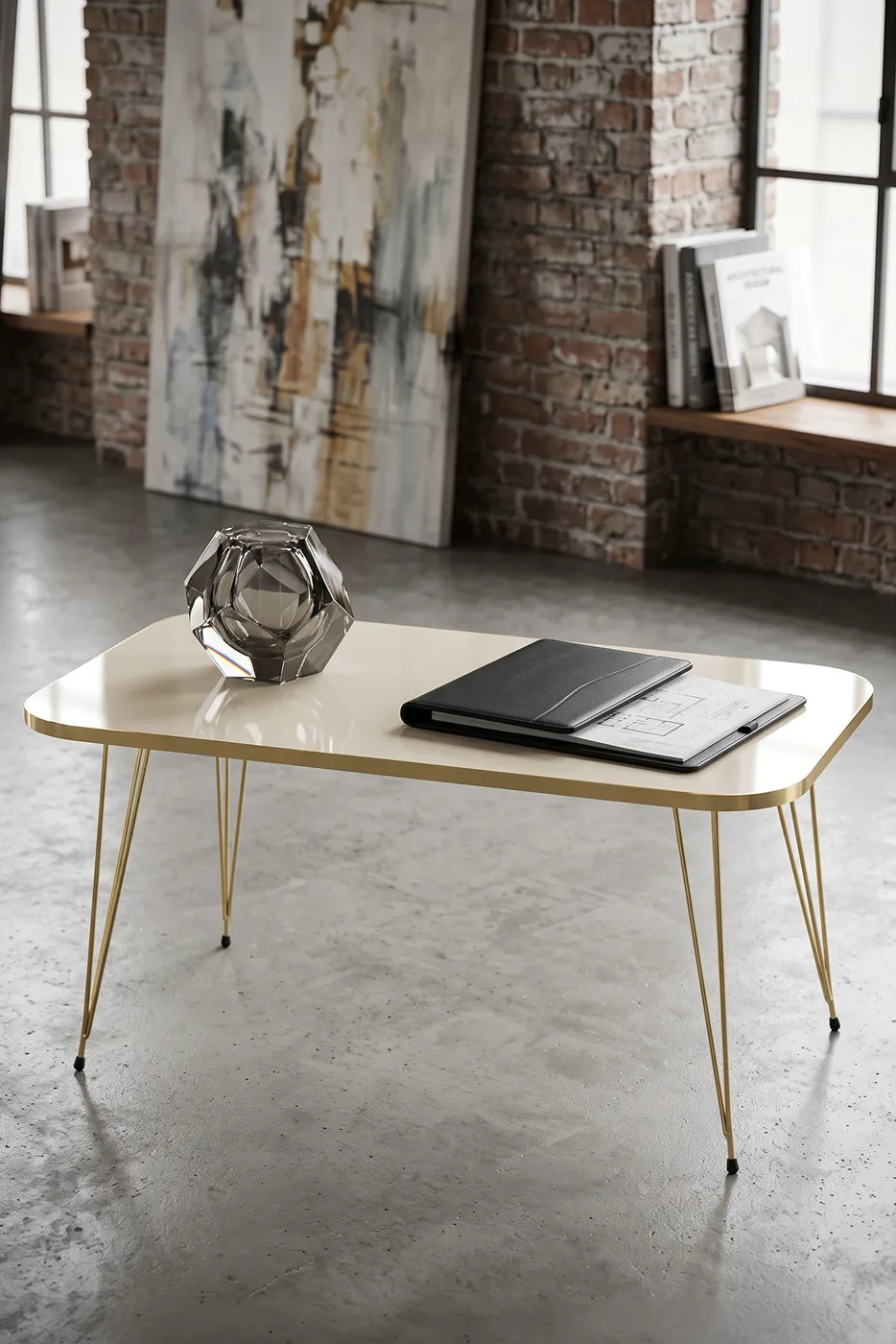 Coffee Table Kr Gold Cream Wire