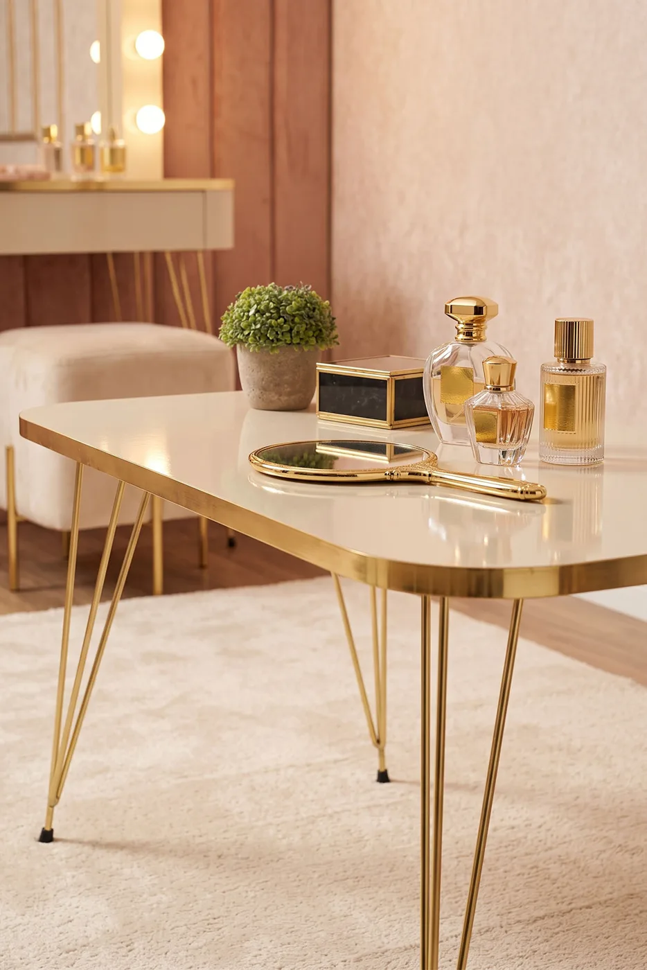 Coffee Table Kr Gold Cream Wire