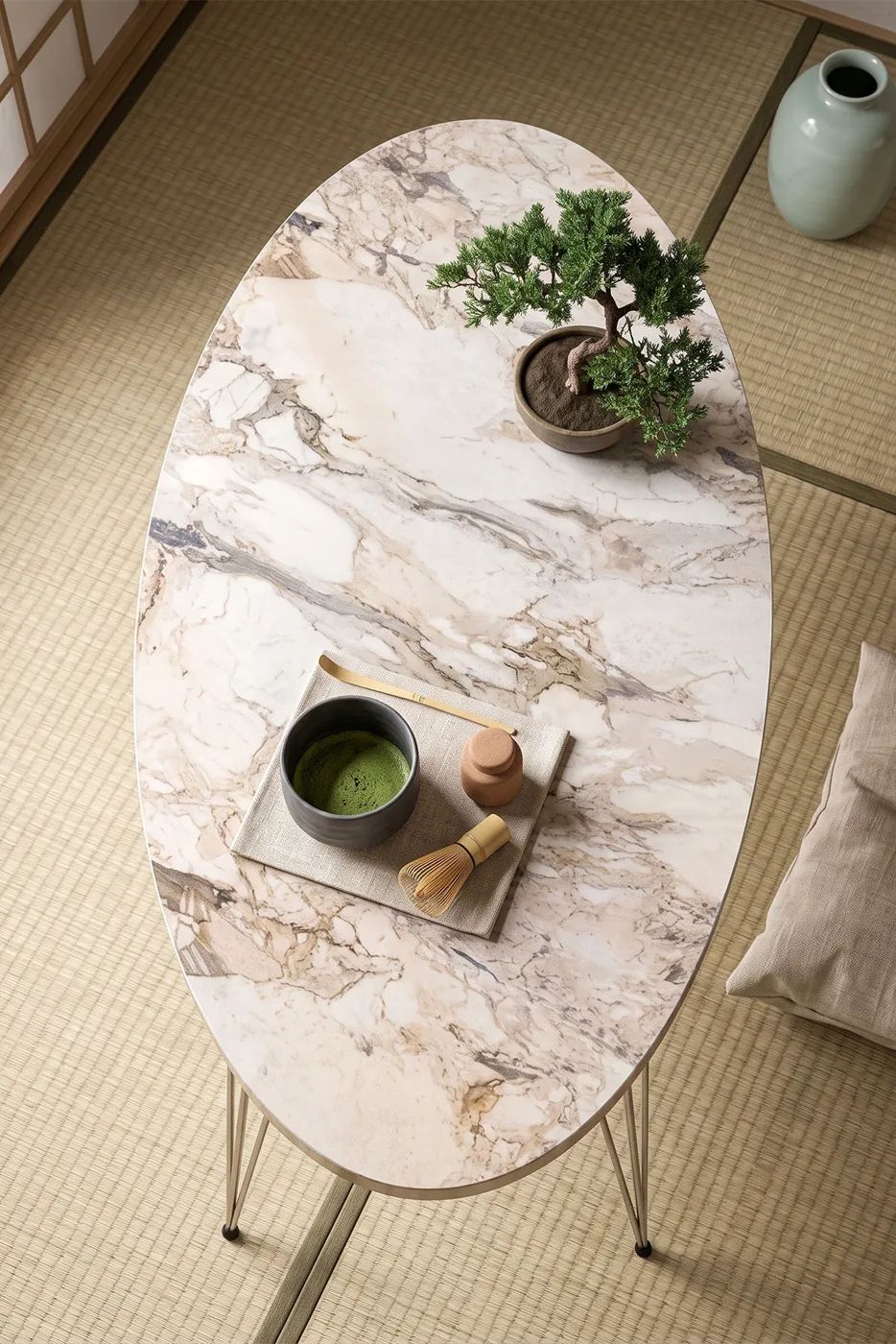 Coffee Table Ellipse Silver Efes Wire