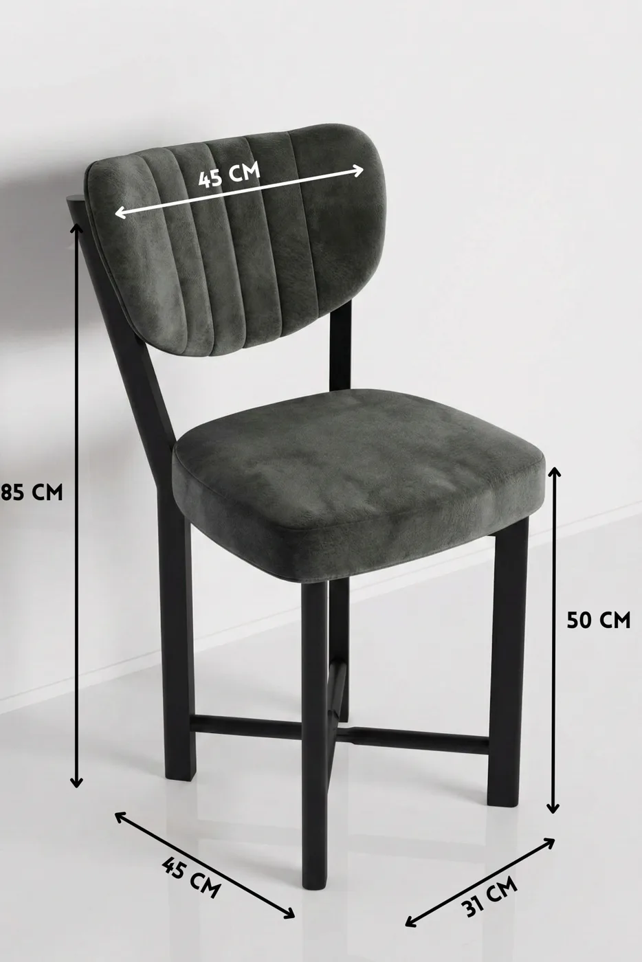 Sandalye 4 Adet Baby Face Kumaş Metal Ayak Modern Mutfak Sandalyesi Cafe Balkon Ofis Elma