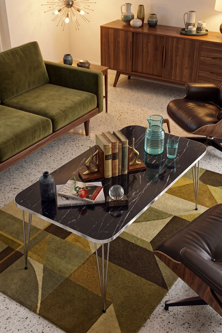 Square Silver Bendir Wire Coffee Table