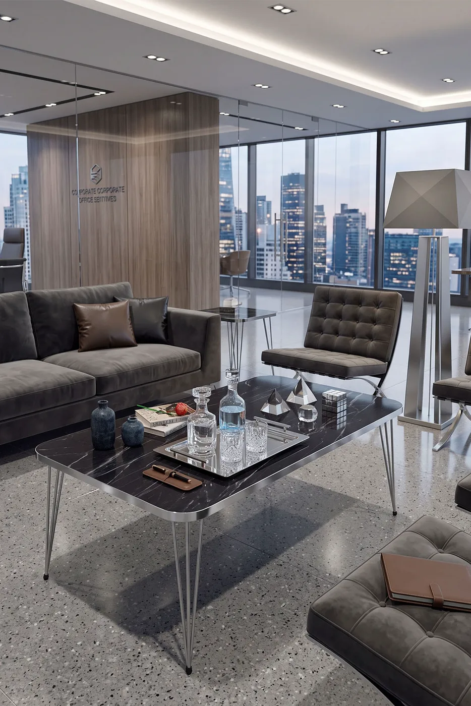 Square Silver Bendir Wire Coffee Table