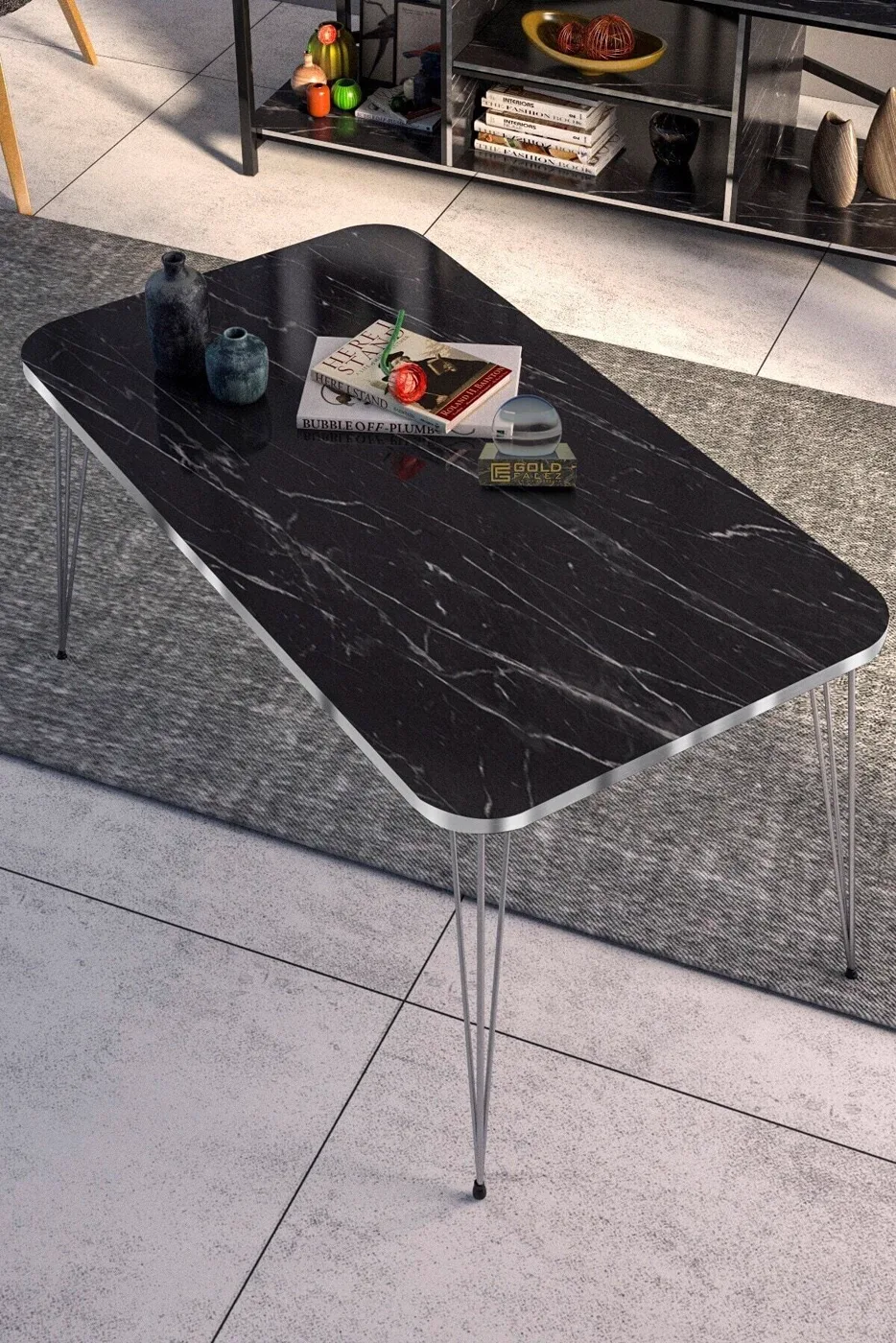 Square Silver Bendir Wire Coffee Table