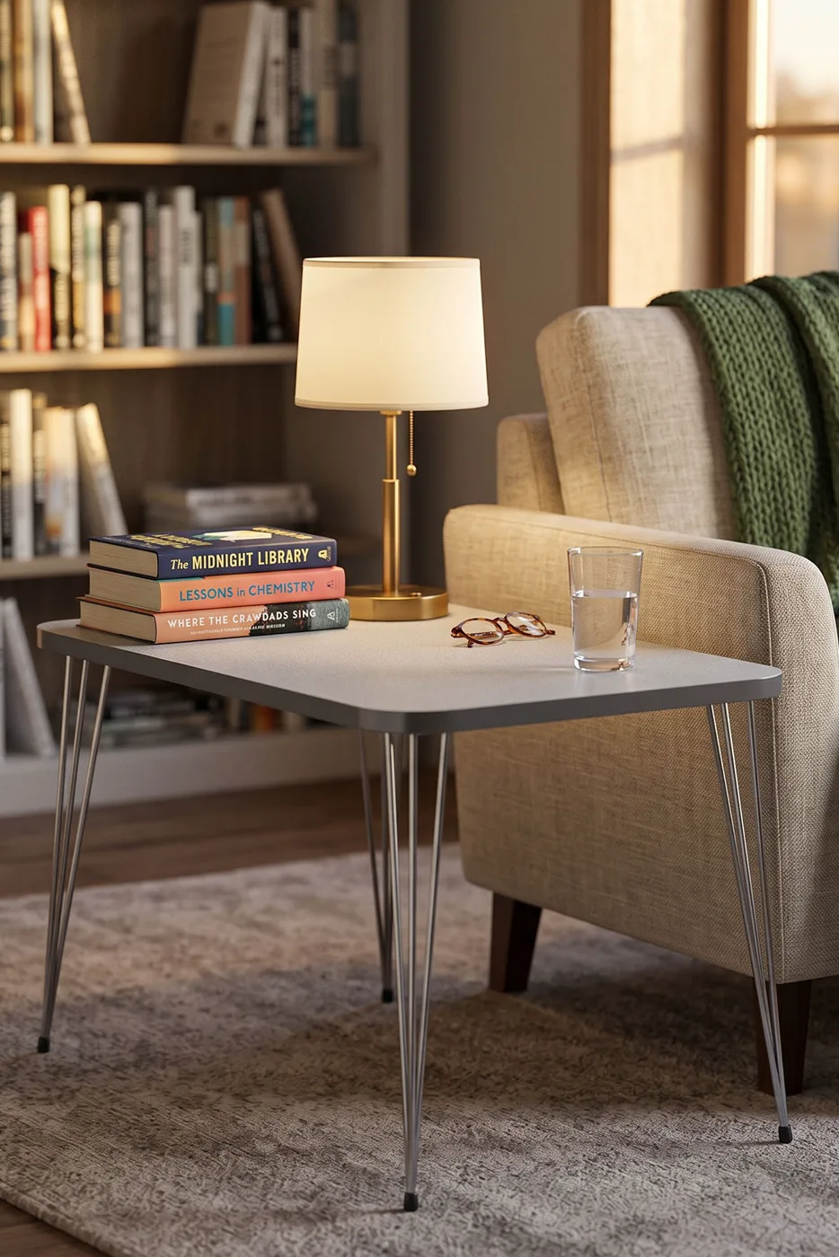 Square Silver White Wire Coffee Table