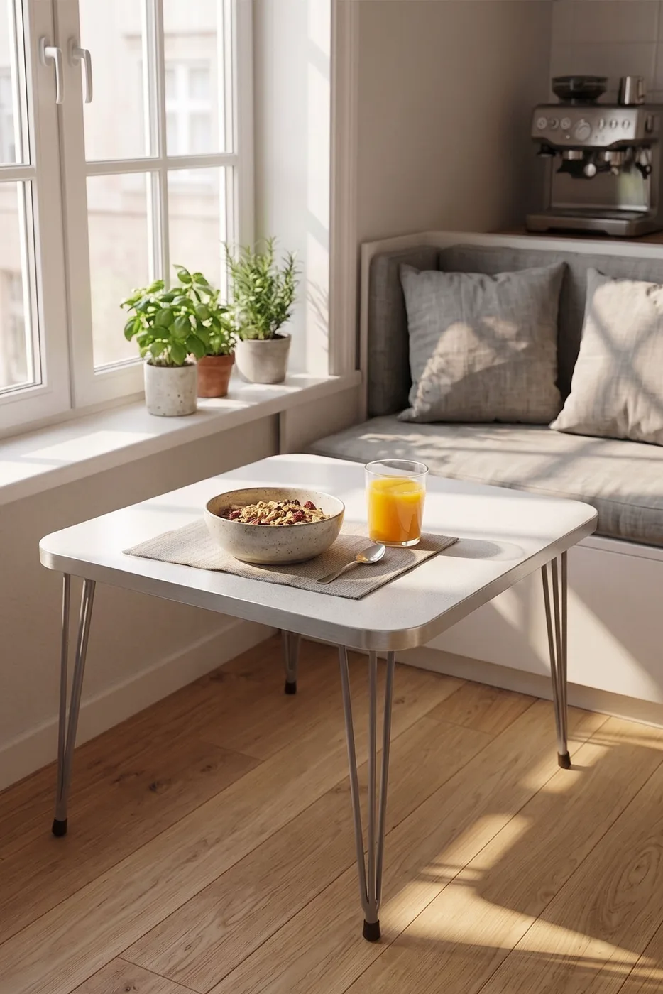 Square Silver White Wire Coffee Table