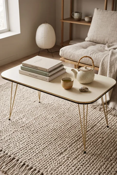 Coffee Table Kr Twin Gold Cream Wire Legs