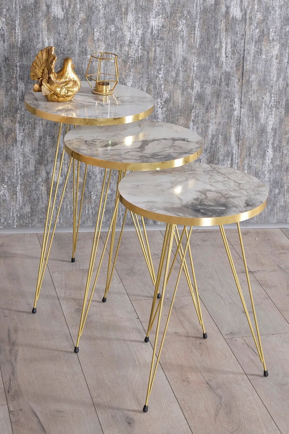 Nesting Table Gold Efes Wire