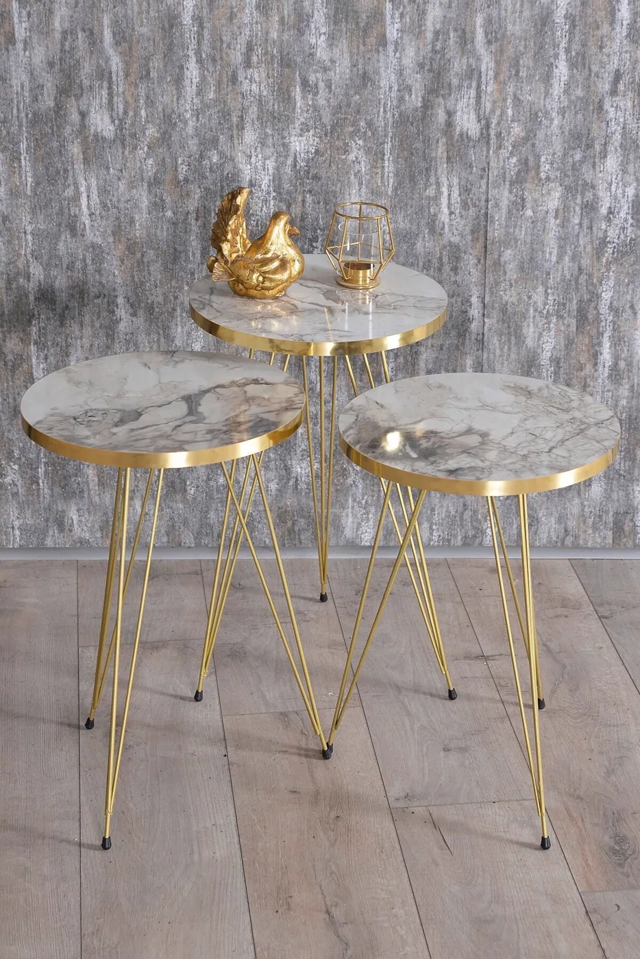 Nesting Table Gold Efes Wire