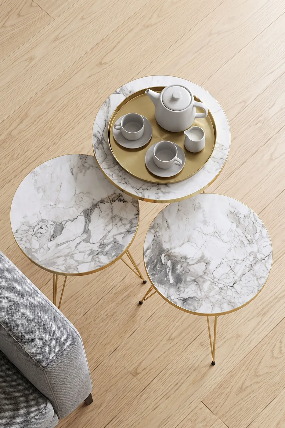 Nesting Table Gold Efes Wire