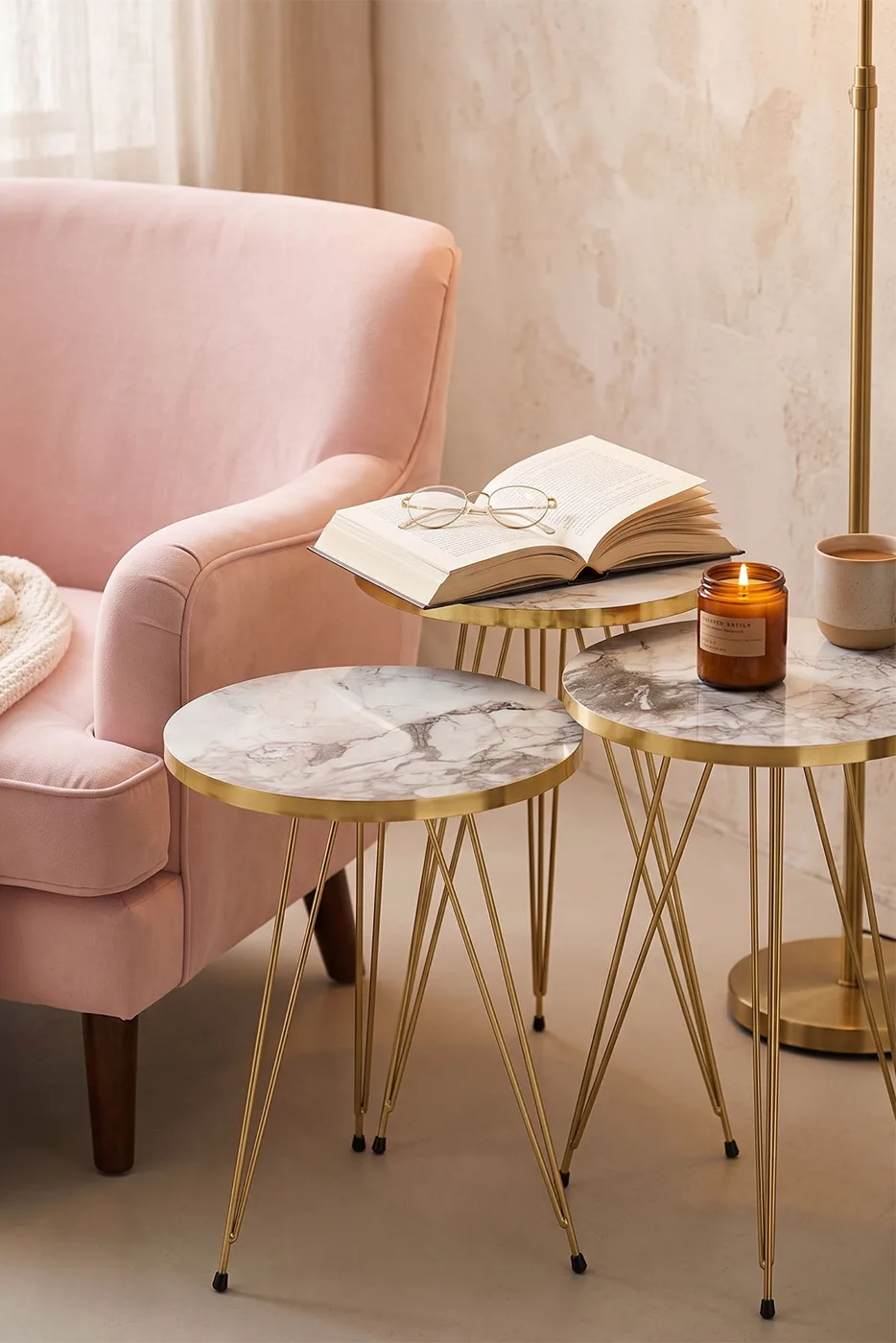Nesting Table Gold Efes Wire