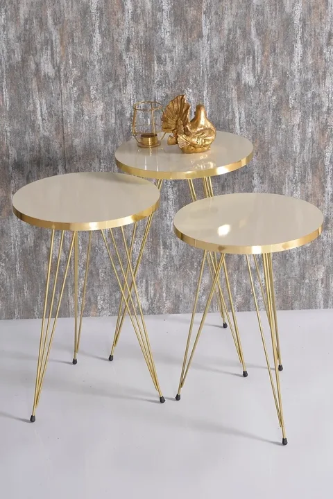 Nesting Table Gold Cream Wire