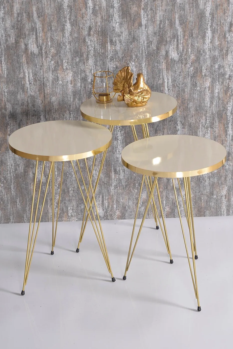 Nesting Table Gold Cream Wire