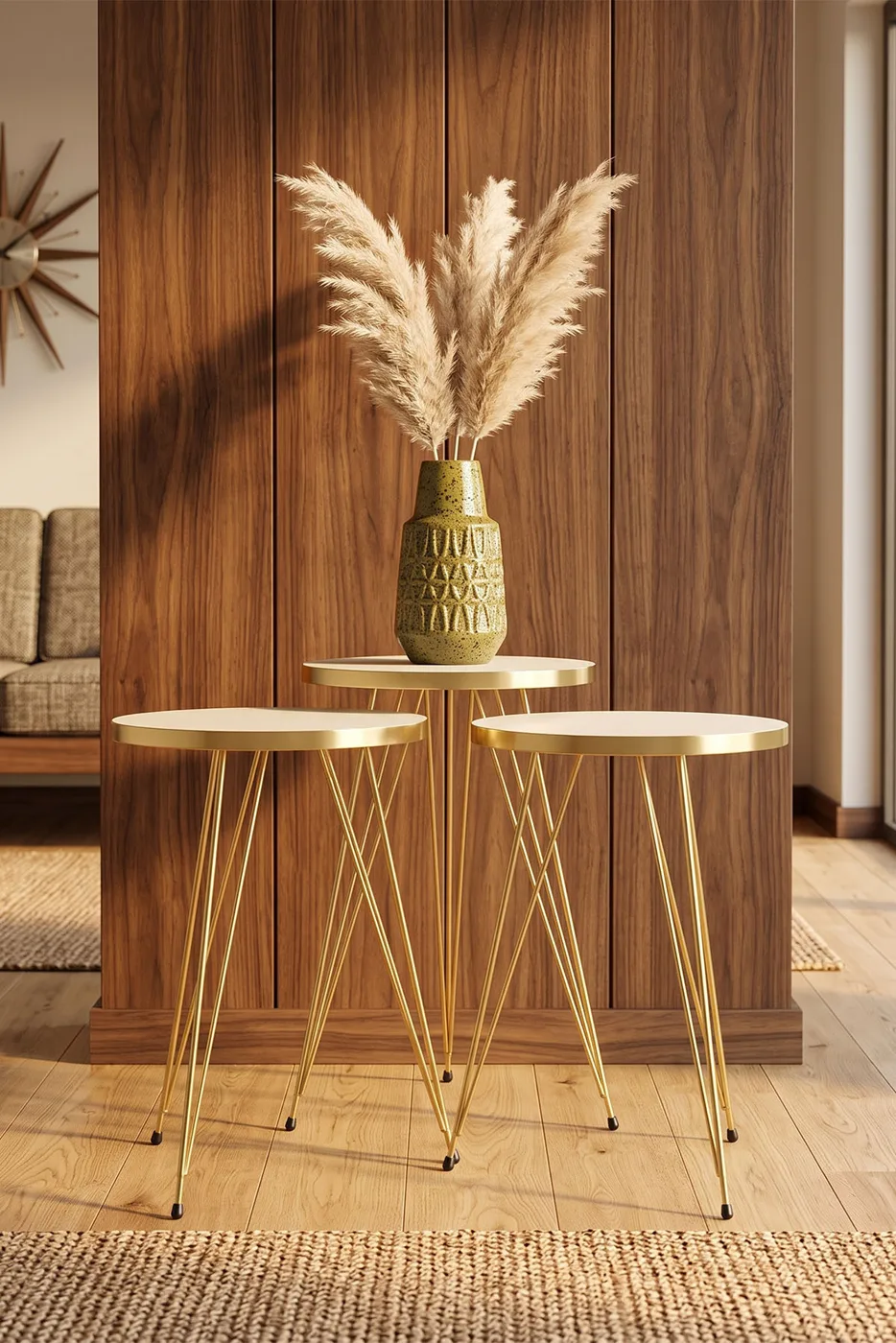 Nesting Table Gold Cream Wire