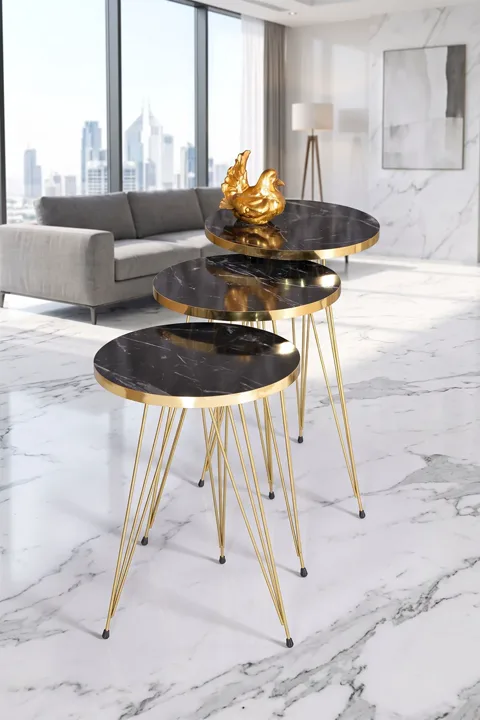 Zigon Sehpa Gold Bendir Tel