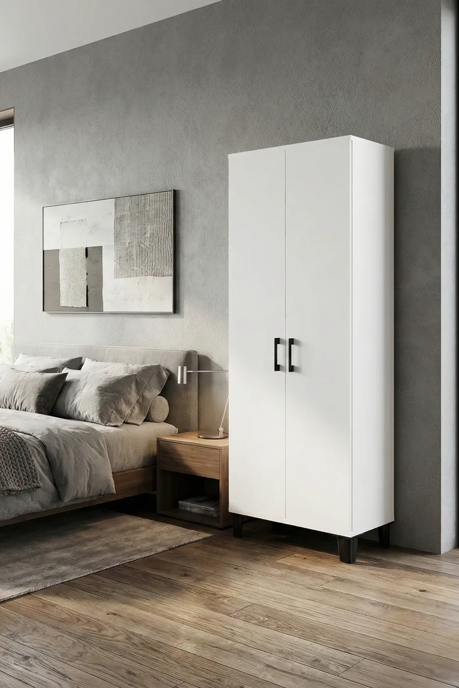 Mutfak Dolabı Çok Amaçlı 160 Kiler Dolabı 2 Kapaklı 5 Raflı Banyo Dolap 251 Beyaz