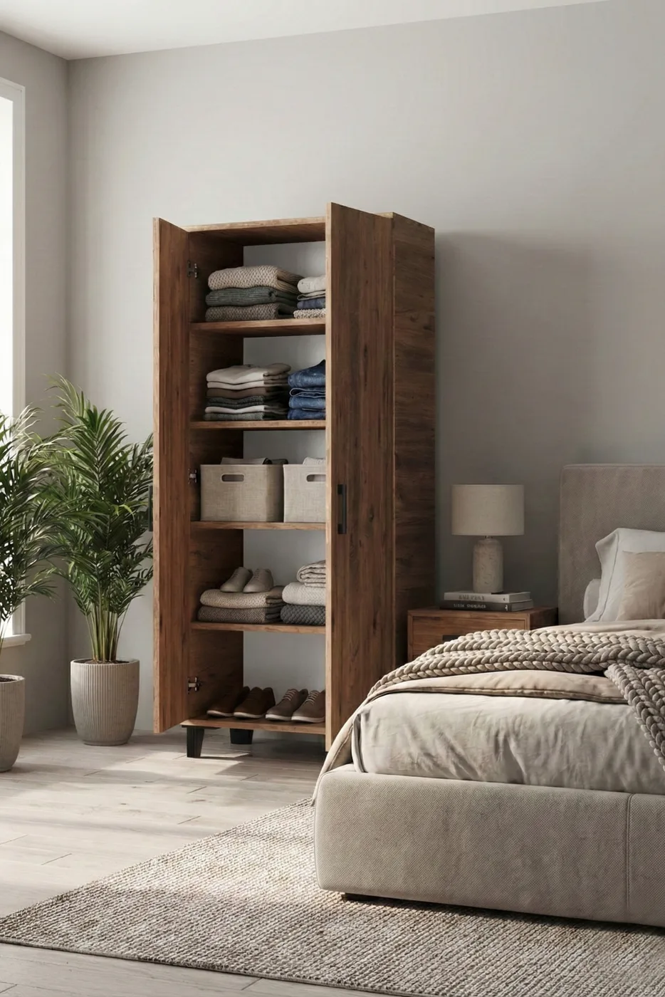 Mutfak Dolabı Çok Amaçlı 160 Kiler Dolabı 2 Kapaklı 5 Raflı Banyo Dolap 250 Atlantik Çam