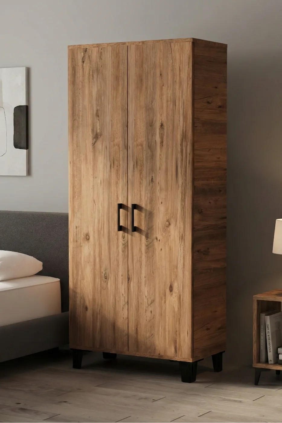 Mutfak Dolabı Çok Amaçlı 160 Kiler Dolabı 2 Kapaklı 5 Raflı Banyo Dolap 250 Atlantik Çam