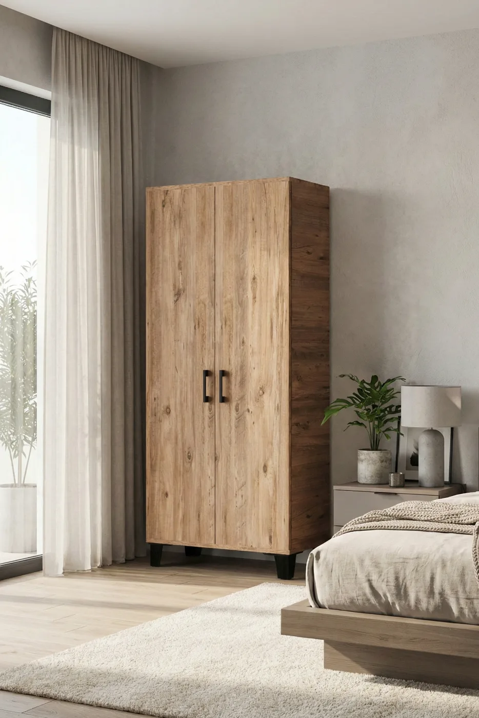 Mutfak Dolabı Çok Amaçlı 160 Kiler Dolabı 2 Kapaklı 5 Raflı Banyo Dolap 250 Atlantik Çam